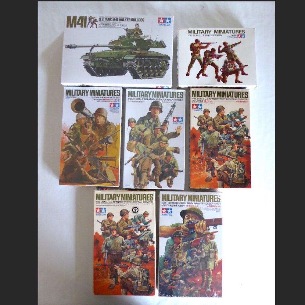 TAMIYA JAPAN WWII USA M41 TANK & MODEL FIGURE SETS 1/35 SCALE (NEW) UNBUILT